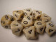Chessex Dice Sets: Marble Ivory with Black - Ten Sided Die d10 Set (10)