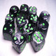 Chessex Dice D6 Sets: Gemini Black/Grey/Gray with Green - 16Mm Six Sided Die (12) Block of Dice Multicolor