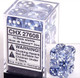 Chessex Dice d6 Sets: Nebula Black with White - 16mm Six Sided Die (12) Block of Dice
