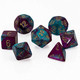 Chessex Manufacturing Cube Gemini Set Of 7 Dice - Purple & Teal With Gold Numbering CHX-26449