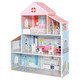Costzon Wooden Dollhouse 3-Story Pretend Play Doll House with Living Room Bedroom Bathroom Furniture and Accessories 31.5 Inch High Doll House for Little Girls for Ages 3+