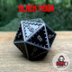 Cryptic Creative Black Moon 35mm d20 Dice of Frankenstein