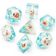 Cusdie 7-Die DND Dice Polyhedral Dice Set Filled with Animal for Role Playing Game D&D Dice（Pink Duck w/White Numbers）