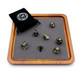Dahan Dice Natural Wood DND Dice Tray with Matching Crystal Dice Set
