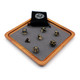 Dahan Dice Natural Wood DND Dice Tray with Matching Crystal Dice Set