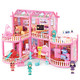 deAO Princess Dollhouse 2-Story 6 Rooms - DIY Play House Kit with 6 Dolls & Furniture for Girls Ages 4-7+