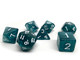 Easy Roller Dice Co. Glitter and Sparkle Polyhedral Dice Set - 7 Piece Dice Set with One D20 D12 D10 D8 D6 D4 and D00 (Teal Sparkle with White Font)