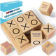 Garybank Sharing Joy Conversation Tic Tac Toe Therapy Games for Kids Teens School Game Counselors Office Must Haves Great Conversation Starter - Building Relationship Wooden Communication Cubes