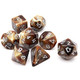 Haxtec Coffee DND Dice Set 8PCS Filled Resin Dice Set D&D Polyhedral Dice Compatible with Dungeons and Dragons TTRPG