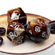 Haxtec Coffee DND Dice Set 8PCS Filled Resin Dice Set D&D Polyhedral Dice Compatible with Dungeons and Dragons TTRPG