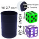 HIOHWEFH Dice Stacking Cup(Blue) Set with 4 Pcs 19mm(Purple) and 5 Pcs 18mm(Green) Standard 6 Sided Dices with Storage Bag-Magic Tricks Instruction