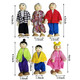 Hvogvok Wooden Dollhouse People 6 Family Figures Miniature Doll House Wooden Doll House Family Dress-up Characters Grandpa Grandma Mom Dad Boy and Girl