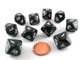 Koplow Games 10 Piece Set of 10-Sided D10 Polyhedral Dice - Black with White Numbers