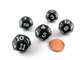 Koplow Games Set of 5 D12 12-Sided 18mm Opaque RPG Dice - Black with White Numbers