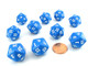 Koplow Games Set of 10 Twenty Sided 19mm D20 Opaque RPG Dice - Blue with White Numbers Die