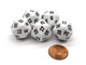 Koplow Games Set of 5 Twenty Sided 19mm D20 Opaque Dice RPG D&D White with Black Numbers Die