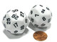 Koplow Games Set of 2 Triantakohedron D30 30 Sided 33mm Jumbo Dice - White w Black Numbers