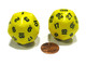 Koplow Games Set of 2 Triantakohedron D30 30 Sided 33mm Jumbo Dice - Yellow w Black Numbers
