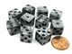 Koplow Games Set of 10 D6 12mm Olympic Pearlized Dice - Silver with Black Pips