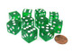 Koplow Games 16mm d6 Green Translucent Square Edge Dice with Pips