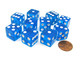 Koplow Games 16mm d6 Blue Translucent Square Edge Dice with Pips