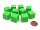 Koplow Games Pack of 10 16mm Blank Foam Dice Cubes with Square Corners - Green