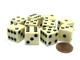 Koplow Games Set of 10 Six Sided Square Opaque 16mm D6 Dice - Ivory with Black Pip Die by Koplow Games