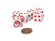 Koplow Games Set of 6 Santa Claus 16mm D6 Round Edge Christmas Dice - White with Red Pips