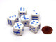 Koplow Games Pack of 6 Witch Halloween Themed 16mm Dice - White with Blue Etches
