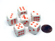Koplow Games Pack of 6 Witch Halloween Themed 16mm Dice - White with Orange Etches