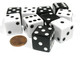 Koplow Games Set of 10 Large Six Sided Square Opaque 19mm D6 Dice - 5 Black and 5 White Die