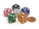 Koplow Games Set of 6 16mm D6 Glitter Dice - 1 Each of Red Black Green Yellow Blue White