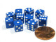 Koplow Games Set of 10 Blue 8mm Six Sided D6 Small Square Dice with White Pips