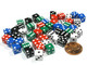Koplow Games Set of 50 8mm Six-Sided D6 Small Square-Edge Dice - Assortment of Five Colors