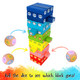 LMC Products Stacking Tower Game - Dice & Stacking Cards Animal Edition - Mini Colorful Blocks - Multiple Ways to Play Family Game Night - Games for Kids and Adults