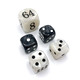 Luck Lab Backgammon Pearl Dice Set - 22 mm Doubling Cube and Four 16 mm Dice with Bonus Storage Bag Black/White Marbleized