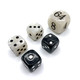 Luck Lab Backgammon Pearl Dice Set - 22 mm Doubling Cube and Four 16 mm Dice with Bonus Storage Bag Black/White Marbleized