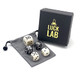 Luck Lab Backgammon Pearl Dice Set - 22 mm Doubling Cube and Four 16 mm Dice with Bonus Storage Bag Black/White Marbleized