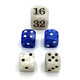 Luck Lab Backgammon Pearl Dice Set - 22 mm Doubling Cube Plus Four 16 mm Dice with Bonus Bag Blue/White Marbelized