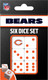 Masterpieces Chicago Bears NFL Dice Set Activity for Kids and Families - Great Idea for Holidays Birthdays and Everyday Playtime – Officially Licensed NFL Dice Game for Adults and Kids Perfect for Games