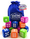 Matty's Toy Stop Deluxe Large 2.25" EVA Foam Dice (Pack of 12) with Bonus Matty's Toy Stop Storage Bag
