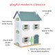 Mentari Toys - Willow Dollhouse - Mid-Sized Gender-Neutral Wooden Dollhouse with 3 Spacious Floors Swing-Open Panel and Removable Roof - Imaginative Play Storytelling & Skill Development - Age 3+
