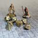 Metallic Dice Games Metal Dice Polyhedral Set of 7 die (7) Antique Gold