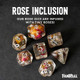 Metallic Dice Games FanRoll 16mm Resin Poly DND Dice Set: Rose Dice Role Playing Game Dice for Dungeons and Dragons