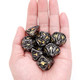 MIYUDAIS Hollow Metal DND Game Dice Black and Gold Numbers 7Pcs Set for Dungeons and Dragons RPG MTG Table Games D&D Pathfinder Shadowrun and Math Teaching (with Metal Case)
