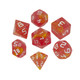 Paladin Roleplaying Starfarer Sci-Fi RPG Dice - 'Antares' - Orange/Red with Yellow Swirls