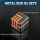 PCCECQEE D6 Metal Dice 6-Sided RPG Dice Set - Dungeons & Dragons Shadowrun Pathfinder Sci-Fi Warhammer - Orange Drawstring Dice Bag