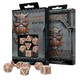 Q Workshop Dwarven Beige & Burgundy RPG Ornamented Dice Set 7 Polyhedral Pieces