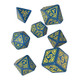 Q Workshop Arcade Blue & Yellow Dice Set