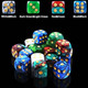 REDANHA 20 Pieces 6 Sides Game Dice Set 15mm Acrylic Dice with Gold Pips 4 Two-Tone Colors Round Corner Dice for Board Games Parties or Teaching Math